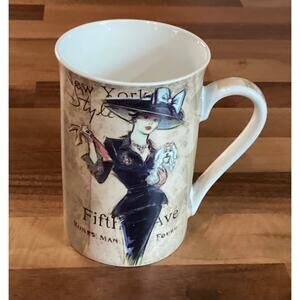 Kent Pottery Fifth Ave New York Style Woman Coffee Mug Tea Cup High Fashion